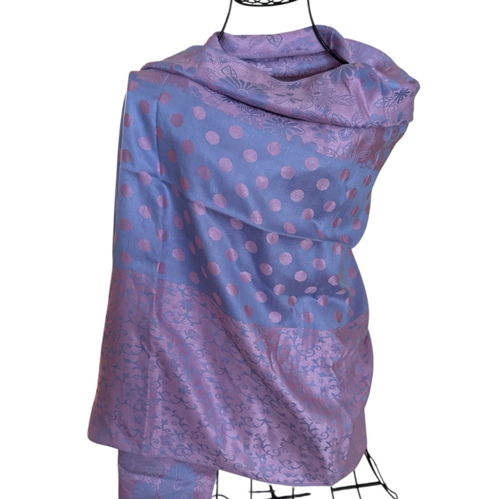 Purple and Pink Polka Dot Scarf